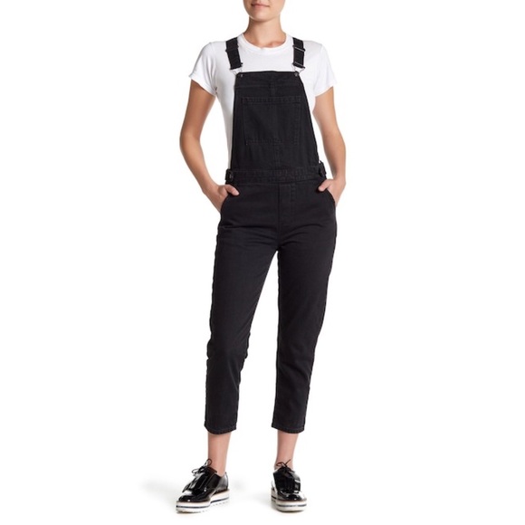 topshop black overalls